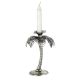 Silver Single Palm Tree Aluminium Candle Stand